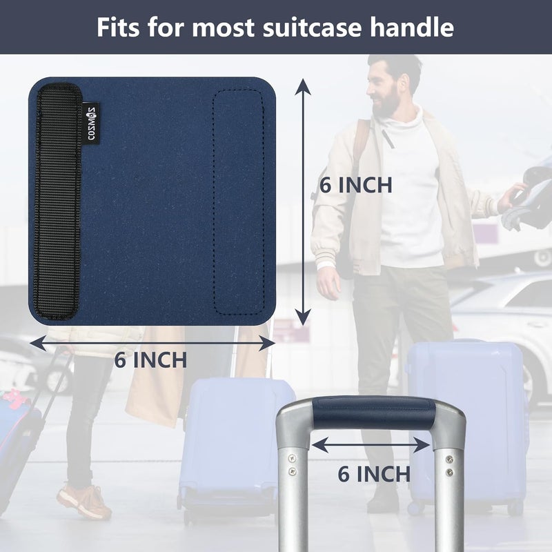 COSMOS 5 Pcs Luggage Handle Wraps Leather Grip Handle Cover Detachable Luggage Identifier Travel Bag Handle Cover Luggage Makers for Suitcase Travel Bag Trolley Case Travel Accessories - Image 2